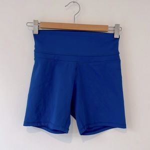 Bright blue biker shorts